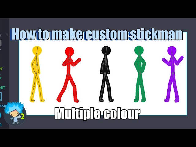 Drawing a stickman from basic design to coloured in version