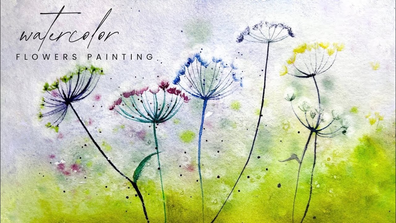 Easy Watercolor Dandelion Painting with a few simple techniques | step -by -step for beginners