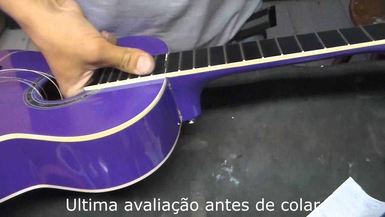 Colando Troculo do Violão Braço Quebraço Guilherme Luthier em BH