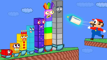 Mario and the Giant Numberblocks BABIES Mix Level Up Maze | If Numberblocks are Babies