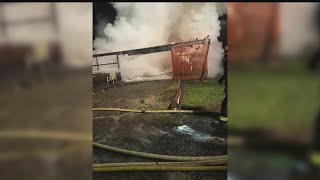 Crews battle dog kennel fire