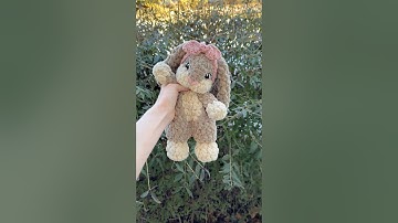 Crocheting a baby bunny 🌷 #crochet #bunny #plushies