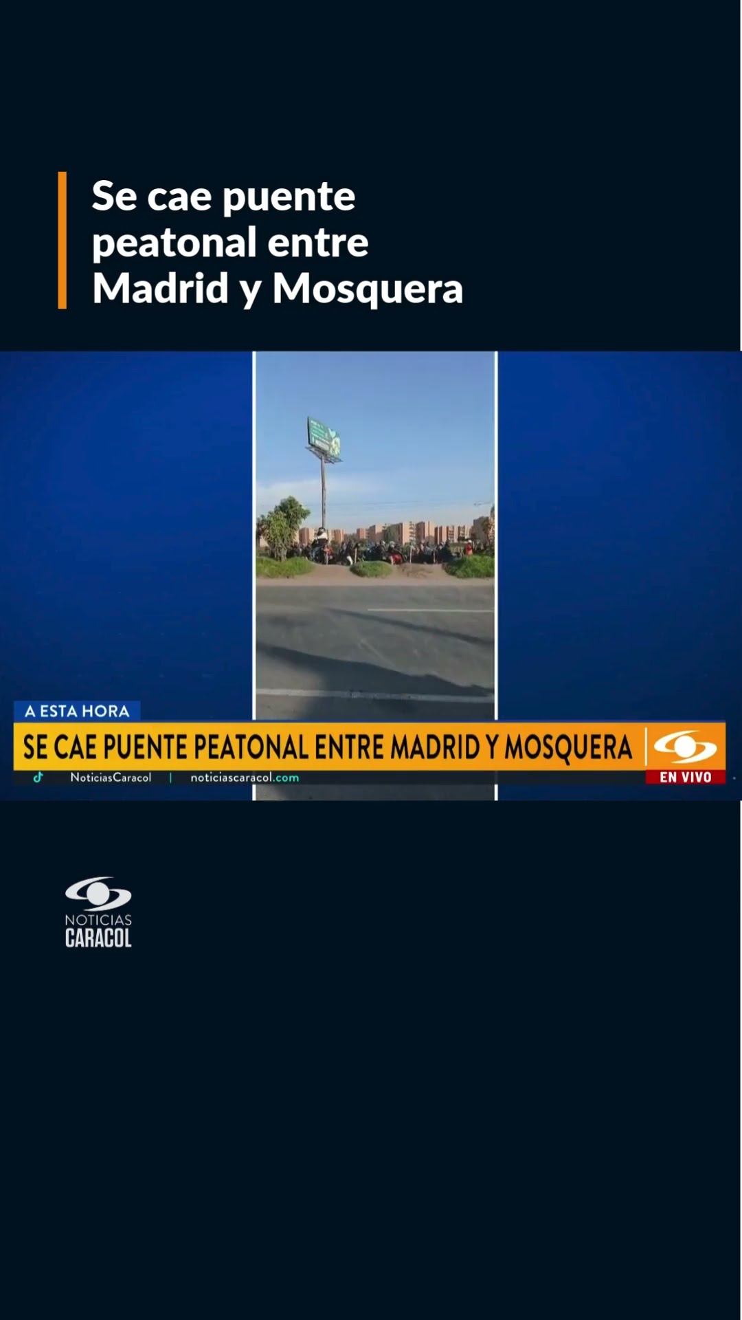 Se cae puente peatonal entre Madrid y Mosquera, en Cundinamarca