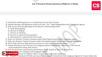 2nd PUC Accountancy 20-21 All Important Practical Oriented Questions For Final Exams-Class Series