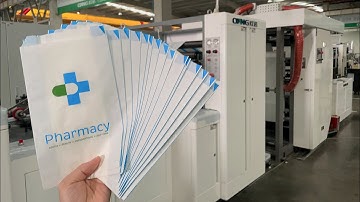 C330 Pharmacy Flat Bottom Paper Bag Machine/V Bottom Fast Speed Paper Bag Machine With 2 Color Print