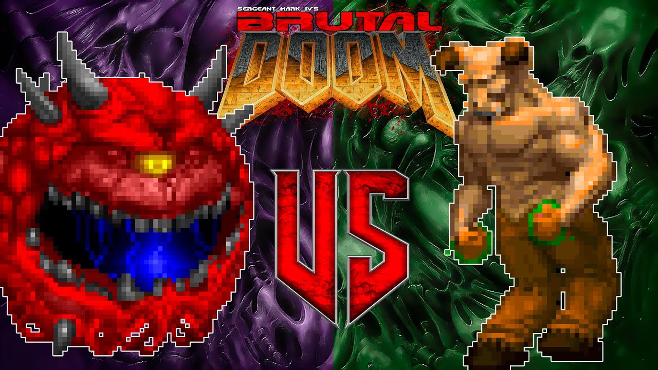 Cacodemon vs Hell Knight | Brutal Doom II | Monster Infighting - YouTube