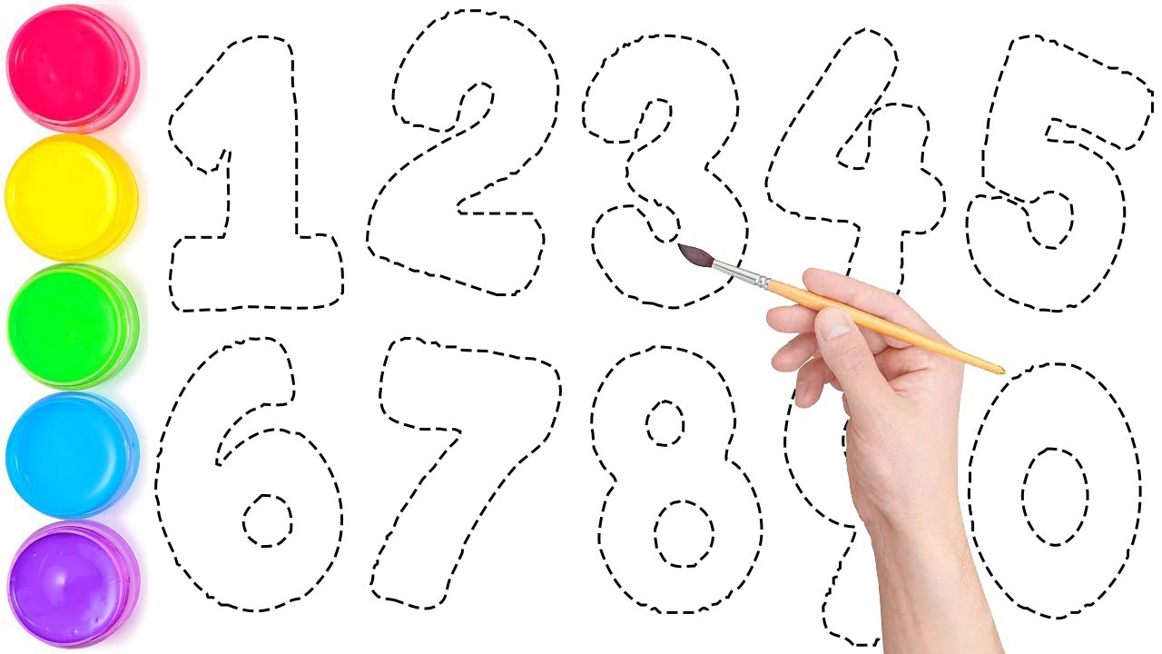 Let's Learn to Draw & Paint 123 for Kids | 1234567890 | Easy Step by ...