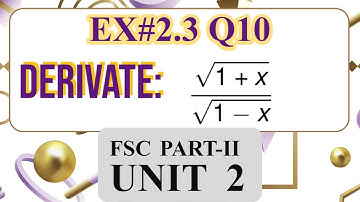 Ex#2.3 Q10 FSC/Class 12 Math Chapter 2- Derivation by Rules- FSC part 2 Math- Math By Engineers