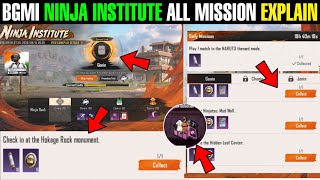 Bgmi Ninja Institute All Mission Explain | Check In at The Hokage Rock Monument 