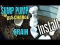 install SUMP PUMP to DRAIN & Downspout to Drain install  - sump pump drain in basement needs hookup