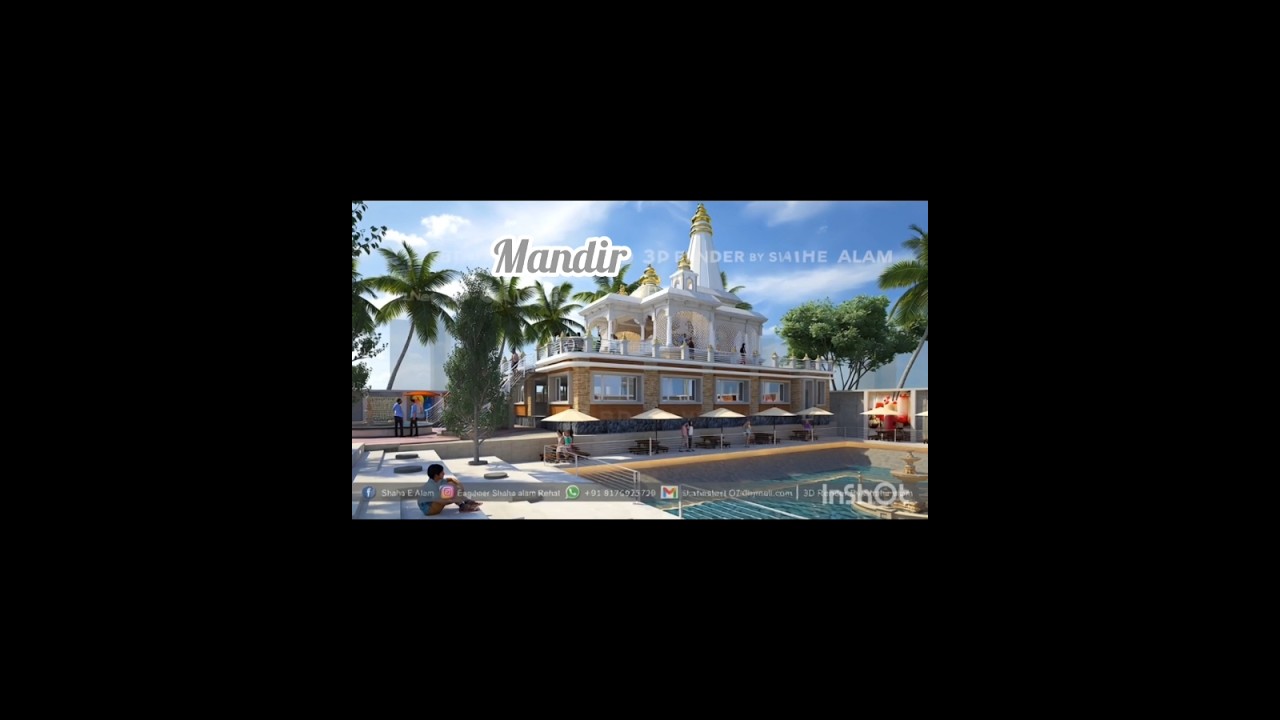 3D mandir walkthrough video 