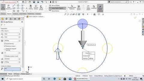 Circular Sketch Pattern #22 | SolidWorks Tutorial in Hindi #easy2designcenter