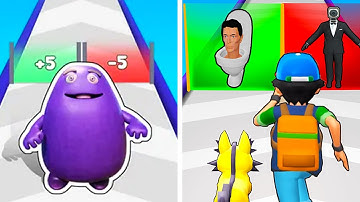 Grimace Runner 🆚 Monster Squad Rush – All Levels Gameplay | Android & iOS Walkthrough Ep-353