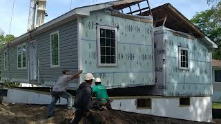 Morris Habitat for Humanity is placed on foundation