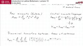 Introduction to Lattice Boltzmann Lecture 10: Cumulant method