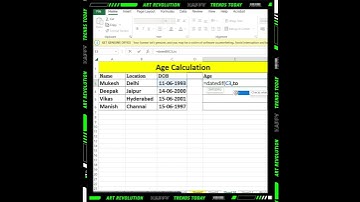 Calculate Age in Excel | Get the AGE in Years from Date Of Birth in Excel | Age Calculator #shorts