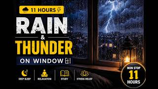 Thunderstorm Night Soft Rain on Window 11 Hours | Deep Sleep, Relax & Study Ambience Background screenshot 5