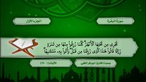 سورة البقرة من الآية (1) حتى الآية (74) - ضمن المصحف المرتل- للقارئ أبوبكر الظبي