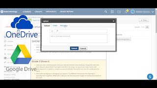 Completing an assignment by submitting a file from a cloud drive