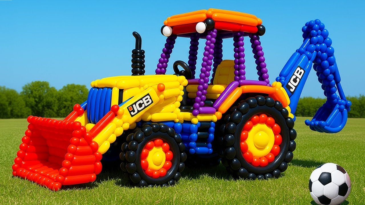 The mascot vibrato assistant JCB, Tractor and Mini Motor on the football field is popular