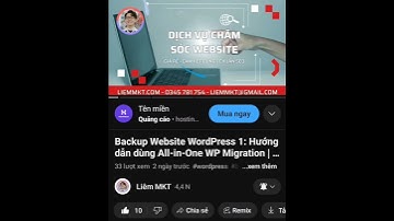 Backup Website WordPress siêu dễ với All in one Migratioj cùng Liêm MKT #wordpress #liemmkt