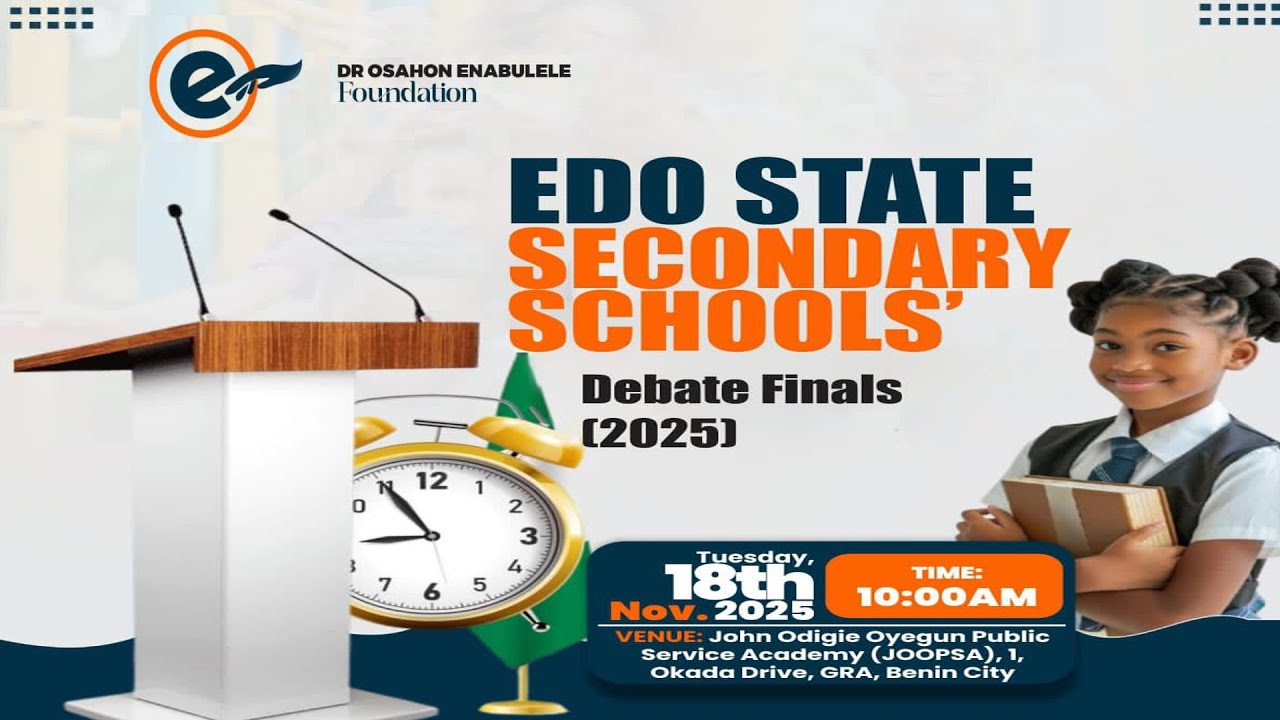 Dr. Osahon Enabulele Secondary Schools: Foundation Debate, 2025.  CHAMPION OF CHAMPIONS FINAL