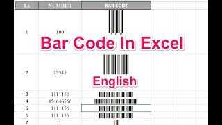 Excel Bar Code In English  | Easy Problem Solving Easy Way