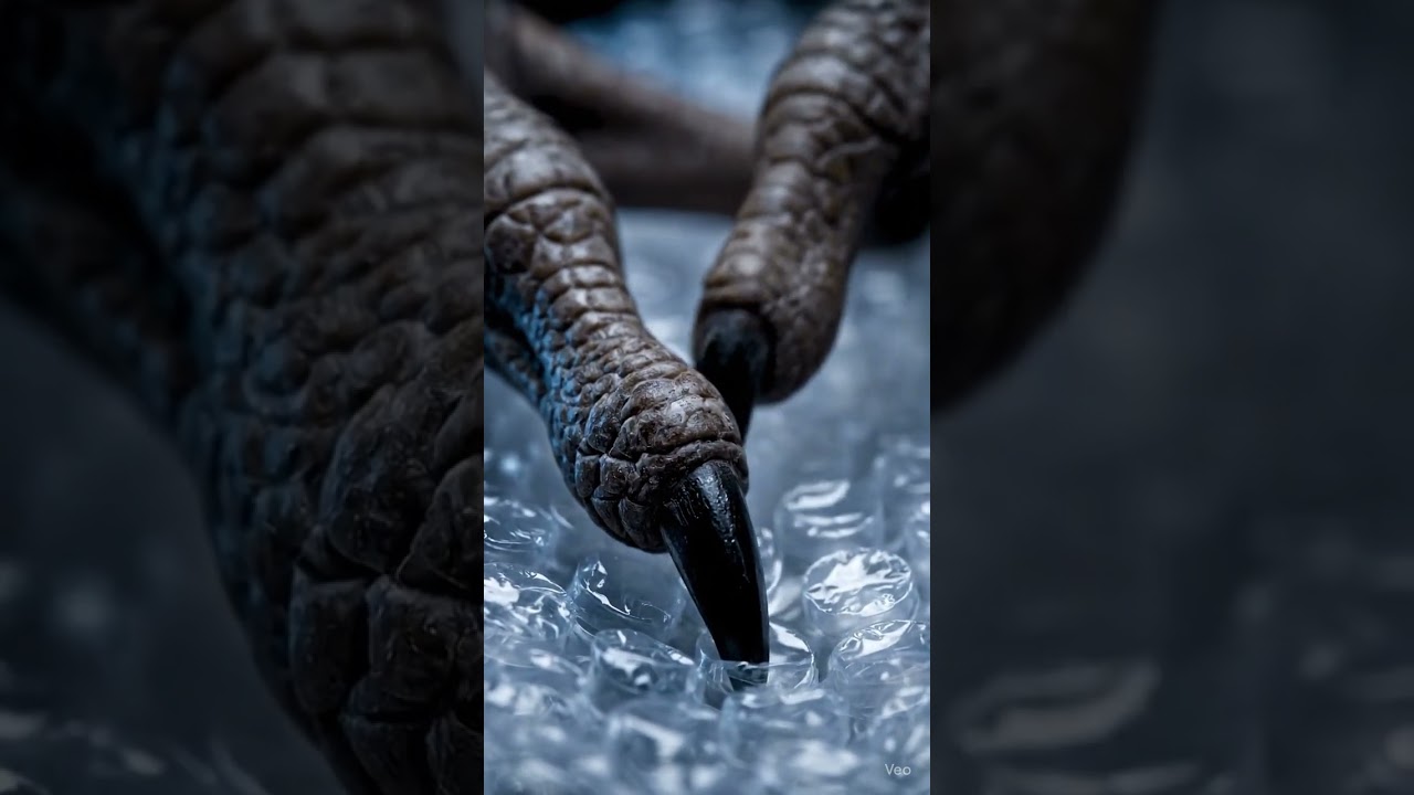 Macro ASMR – Ostrich Claw Scratching Bubble Wrap 🦤✨ | Cold Cinematic Close-Up