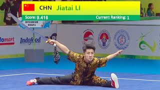 Jiatai Li 🇨🇳 9.41 score🥇 Daoshu (A group) 8th World Junior Wushu Championship at Indonesia