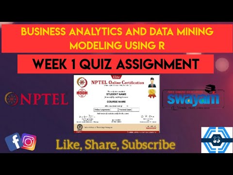 Business analytics and data mining Modeling using R Week 1 Quiz Assignment Solution NPTEL 2023