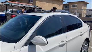 BMW E90 Gloss Black Vinyl Roof Wrap Time Lapse 1 Minute