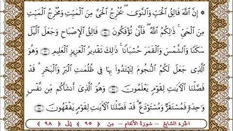 سورة  الأنعام من الأية  95 -98 بصوت الشيخ على جابر