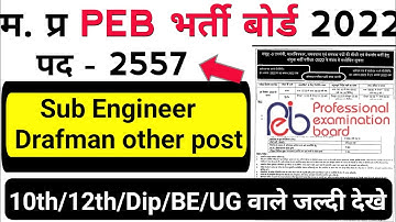 MP Vyapam Sub Engineer Vacancy 2022 | MPPEB Group 03 | MP PEB Group 3 | MP Sub Engineer Vacancy 2022