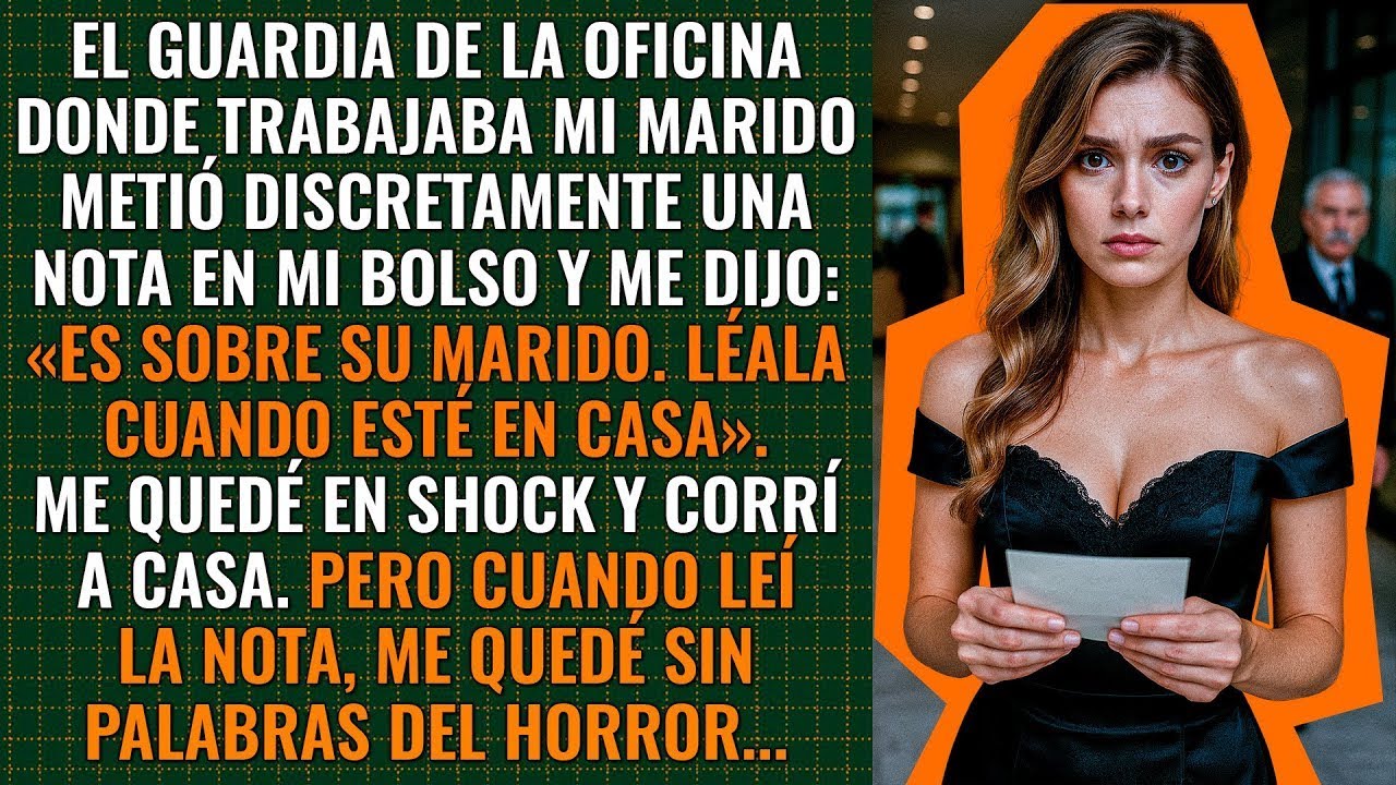 El guardia de seguridad de la oficina donde trabajaba mi marido me pasó una nota en secreto...