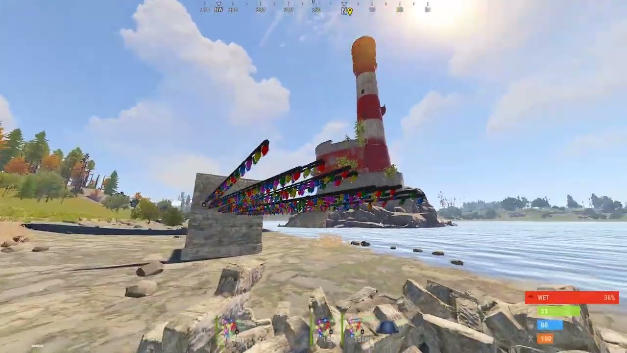 RUST wtf flying garlands bug/glitch YouTube