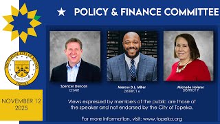 Policy Finance Committee Meeting November 12 2025