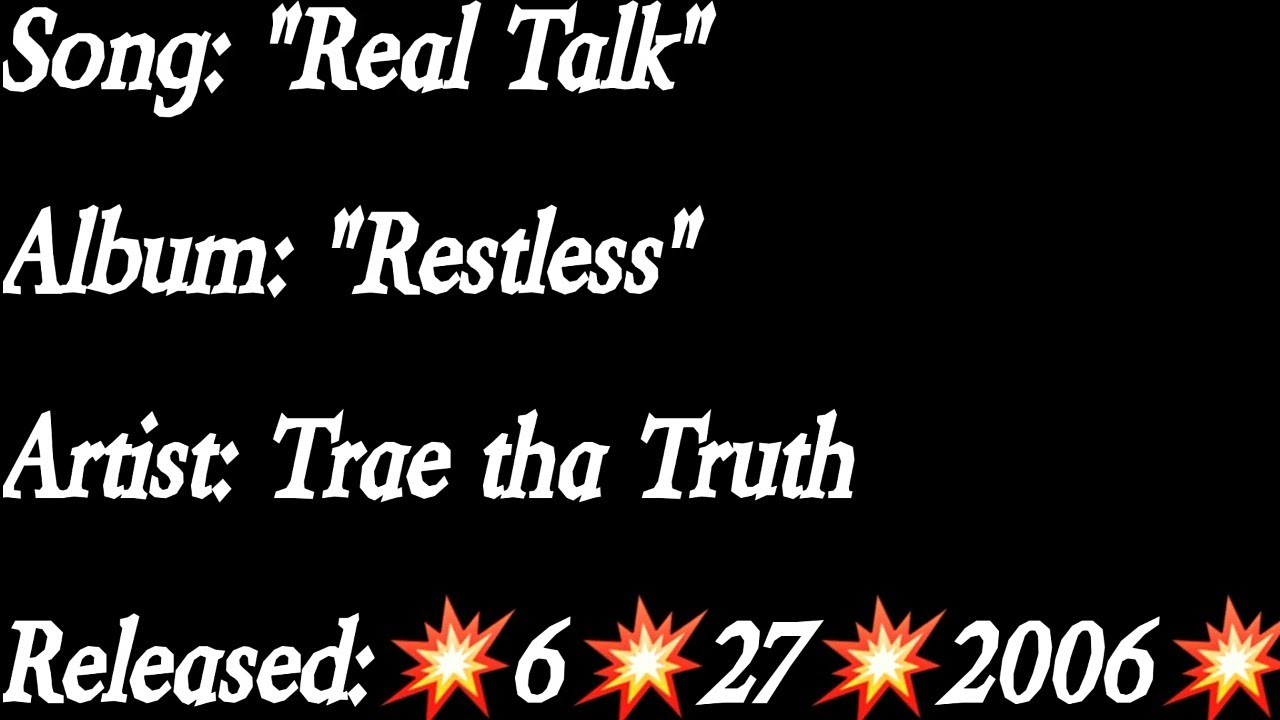 Trae Tha Truth - Real Talk (Lyrics)*EXPLICIT - YouTube