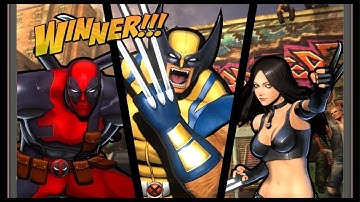 Ultimate Marvel vs Capcom 3 arcade.Wolverine -Deadpool-X23.