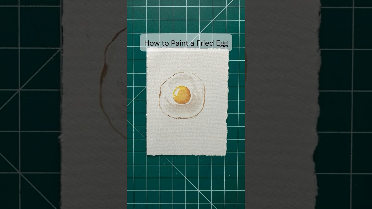 A simple way to paint a fried egg 