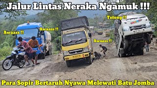 Jalur Neraka Ngamuk || Para Sopir Bertaruh Nyawa Melewati Tanjakan Batu Jomba