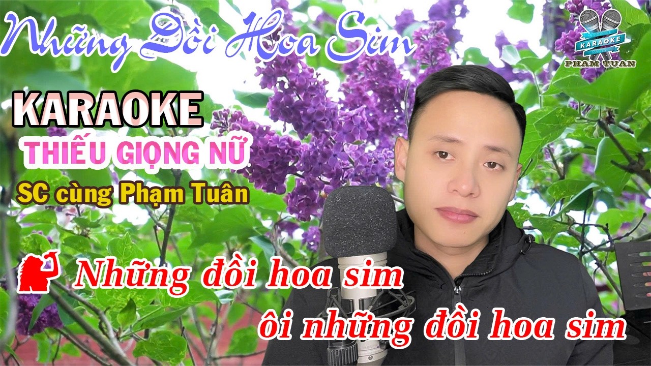 Những Đồi Hoa Sim Karaoke Thiếu Giọng Nữ | Song Ca Cùng Phạm Tuân | #thieugiongnu