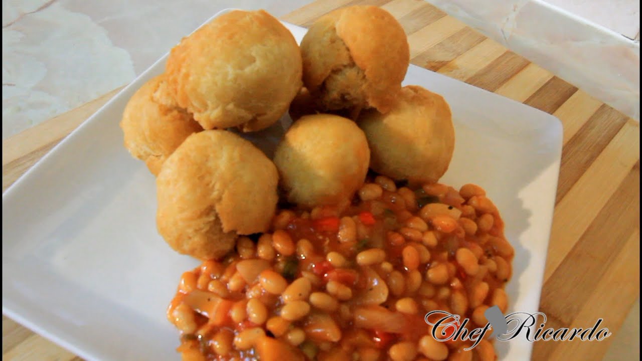 Mini Fried Dumpling With Baked Beans For Breakfast | Recipes By Chef Ricardo | Chef Ricardo Cooking
