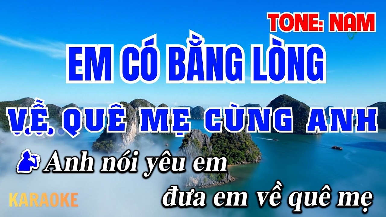 EM CÓ BẰNG LÒNG VỀ QUÊ MẸ CÙNG ANH Karaoke Tone Nam | Trữ Tình Quê Hương | Vĩ Nguyễn Beat