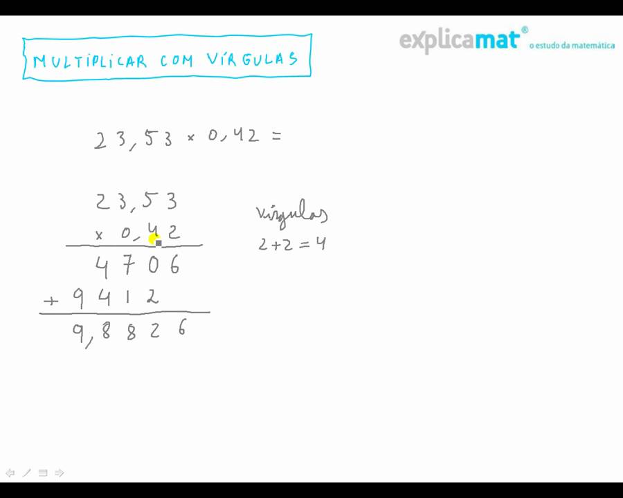 Como Fazer Conta De Multiplicação Com Virgula