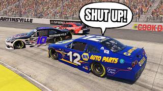 Racer won't STOP talking after causing multiple wrecks! Sim and NASCAR racing crash compilation