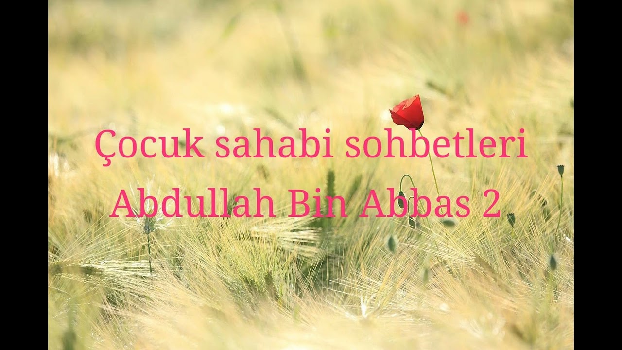 #Çocuk Sahabi sohbetleri Abdullah Bin Abbas  Hazretleri