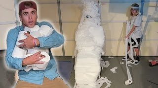 100 LAYERS OF TOILET PAPER GONE WRONG!!!!!!!!!!!