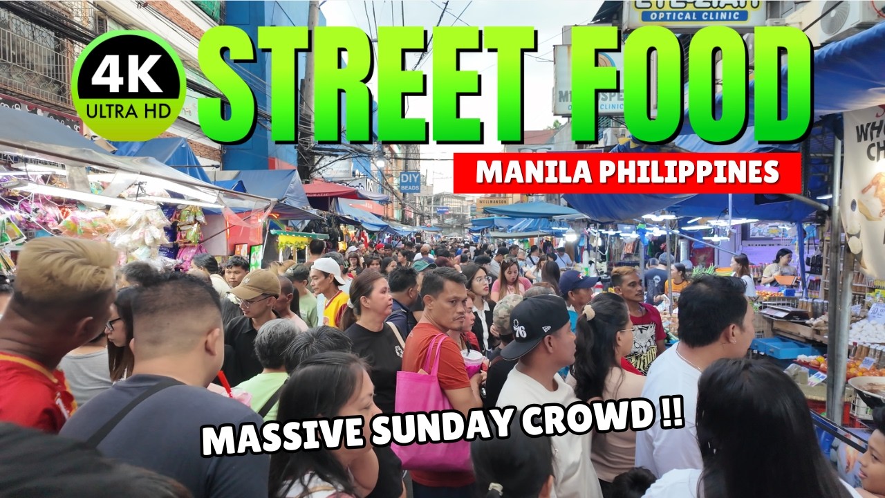 [4K] STREET FOOD TOUR 2026 - SUNDAY MASSIVE CROWD AT QUIAPO MANILA, PHILIPPINES