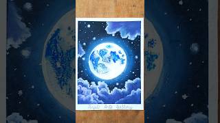 Moon scenery with clouds #art #scenerydrawing #shorts