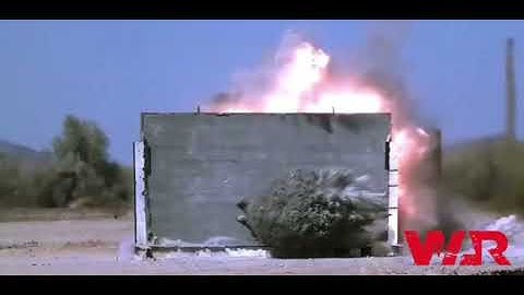 Moment of impact of a tank high-explosive fragmentation projectile into the targetWAR
